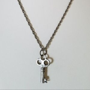 Jewelry Key Necklace Silver Chain Reclaimed Metal